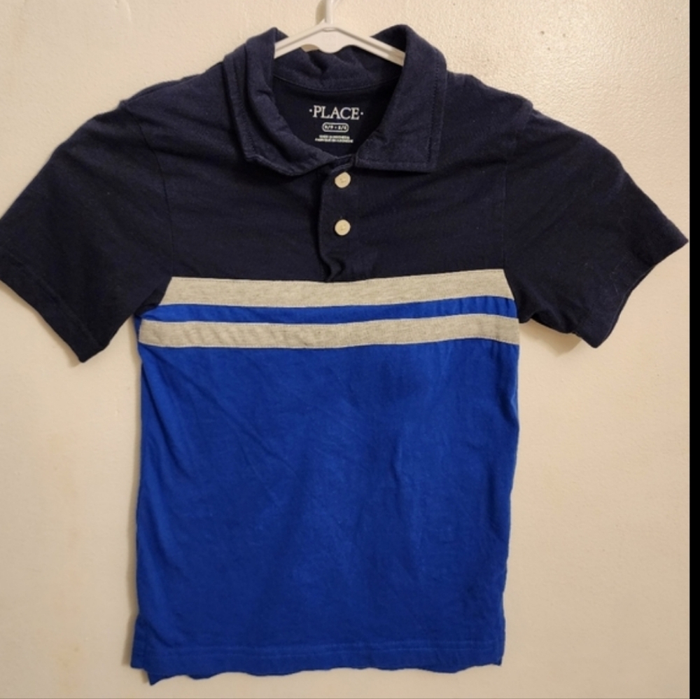 *Blue Polo Style Top